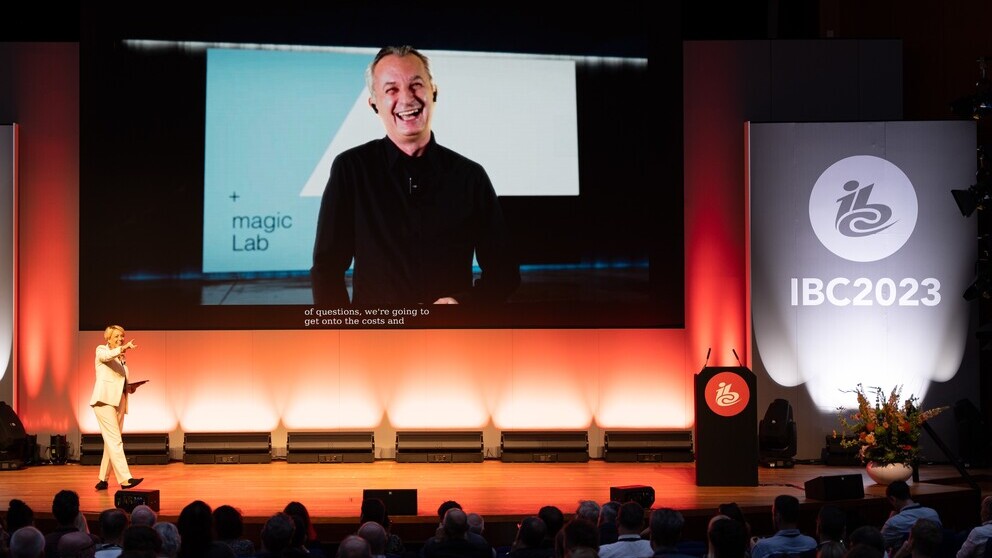 Marco Tempest delivers a live demo of ‘the metaverse in a carry-on’ during Saturday’s IBC Keynote
